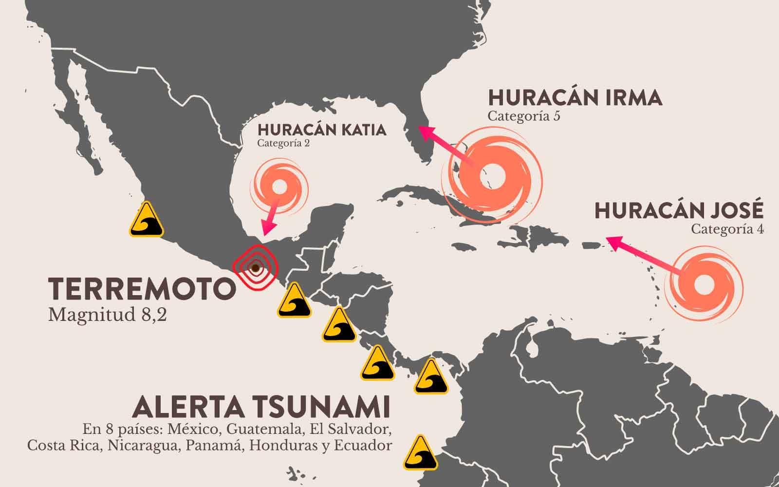 Terremoto En México Tres Huracanes Y 8 Alertas De Tsunami La